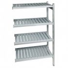 Heavy Duty Plastic Shelving unit Extension Bay with Four Levels