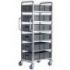 6 Tier Euro Container Trolley With Brake - PLUS 6 x 600mm x 400mm x 170mm Euro Containers - SD-EUCB-6417