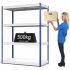 Heavy Duty Steel Shelving Rax 1 - Blue and White with Chipboard Shelves - H2000 x W1500 x D600