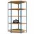 medium duty corner shelving, corner racking, 300kg UDL, blue orange, chipboard shelves, 5 levels