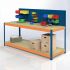 Rax Workbench featuring 2 chipboard shelves and Louvre Panel