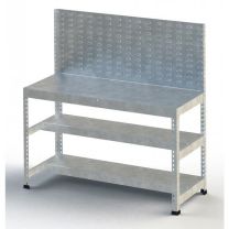 Galvanised workbench with louvre back panel