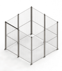 Medium mesh partition stand alone cage enclosure. Full height 50 x 50mm mesh with single door access - SDC-MEDSD