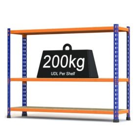 Medium Duty Shelving R2MD-BO-C RAX 2 Medium Duty Blue and Orange with Chipboard Shelves