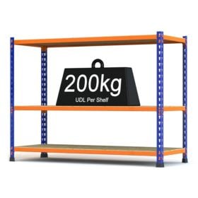 Medium Duty Shelving R2ME-BO-C RAX 2 Medium Duty Blue and Orange with Chipboard Shelves