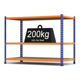 Medium Duty Shelving R2MF-BO-C RAX 2 Medium Duty Blue and Orange with Chipboard Shelves