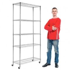 Chrome wire shelving unit