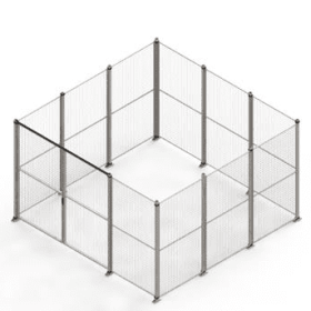 Large mesh partition stand alone cage enclosure. Full height 50 x 50mm mesh with double door access - SDC-LARDD