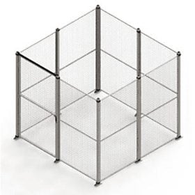 Medium mesh partition stand alone cage enclosure. Full height 50 x 50mm mesh with double door access - SDC-MEDDD Mesh Security Cage
